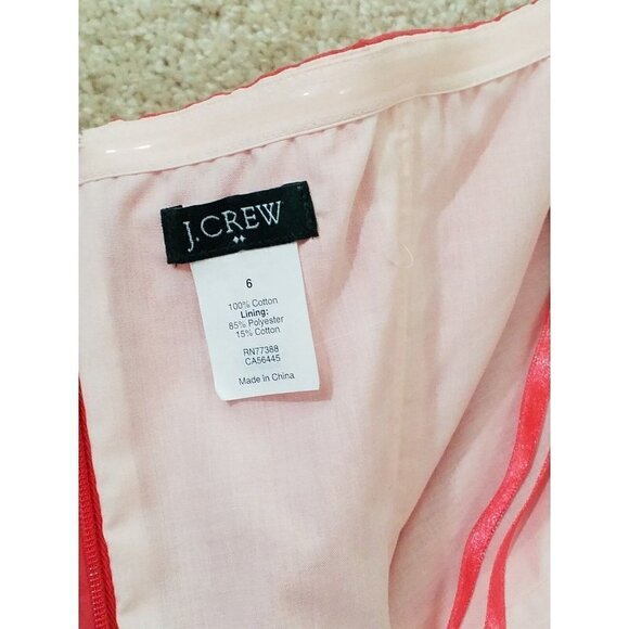 J.CREW~Women's Size 6~Orange Textured Strapless Cotton Party Fully Lined Dress. - Picture 2 of 12